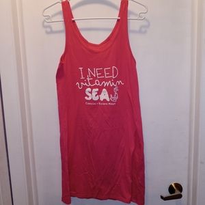 CANCUN NIGHT GOWN PINK AND WHITE SIZE M NWT